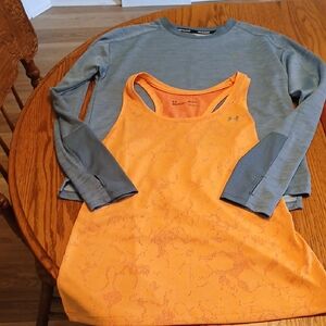 BUNDLE Nike Running Pullover Under Armor Orange Tank Med